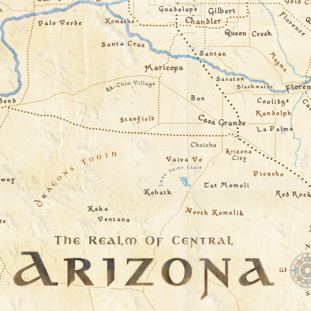 Central Arizona Fantasy Map Print