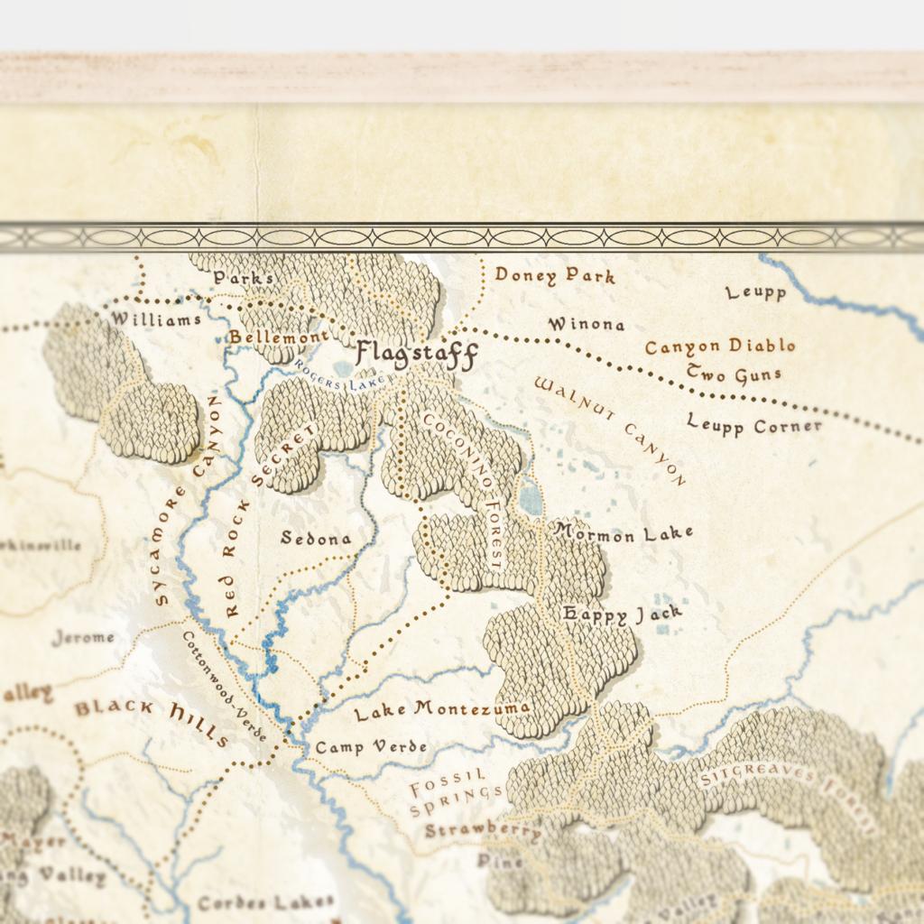 Central Arizona Fantasy Map Print