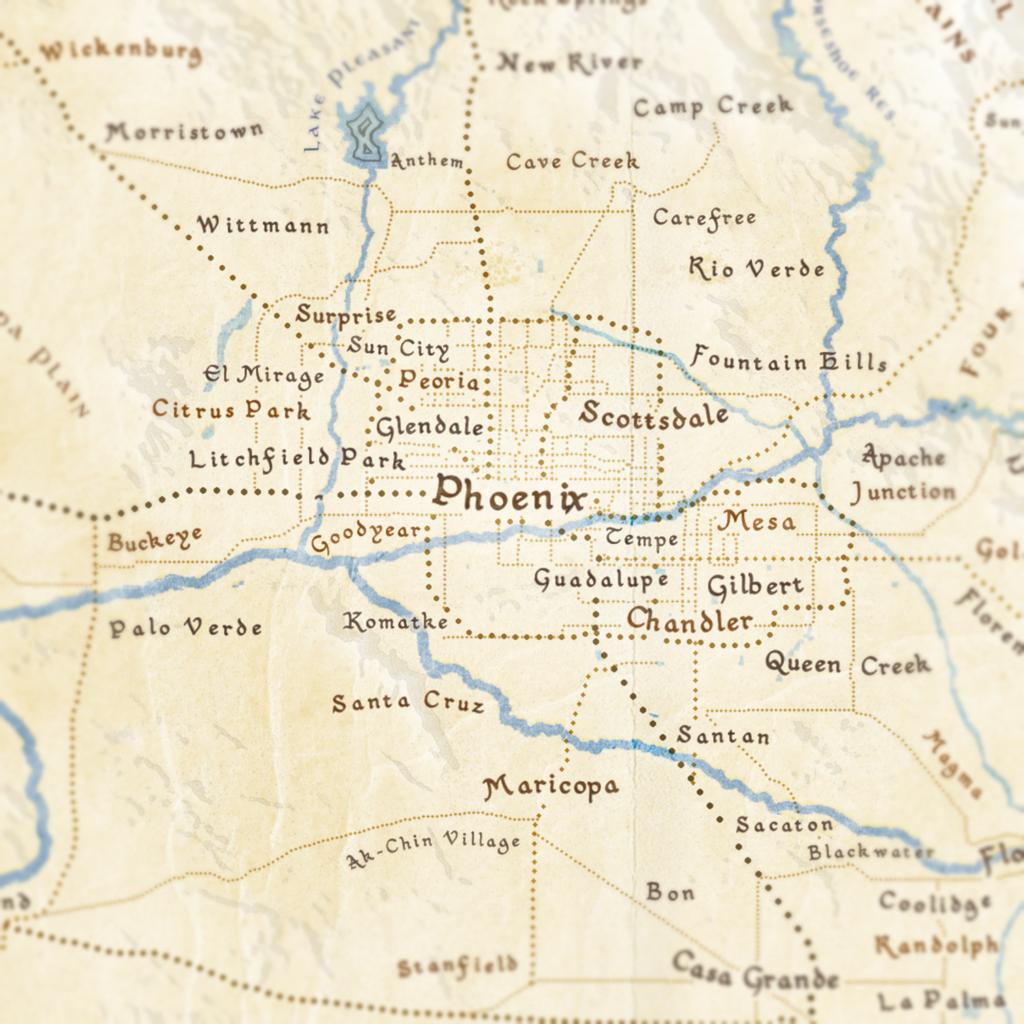 Central Arizona Fantasy Map Print