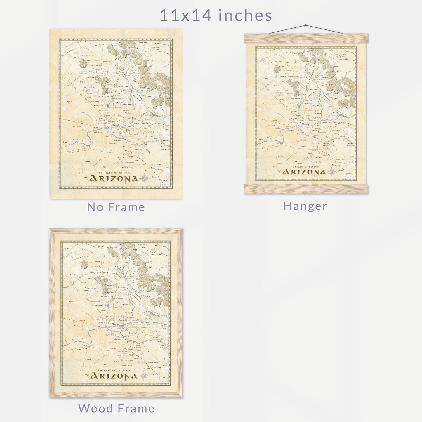 Central Arizona Fantasy Map Print