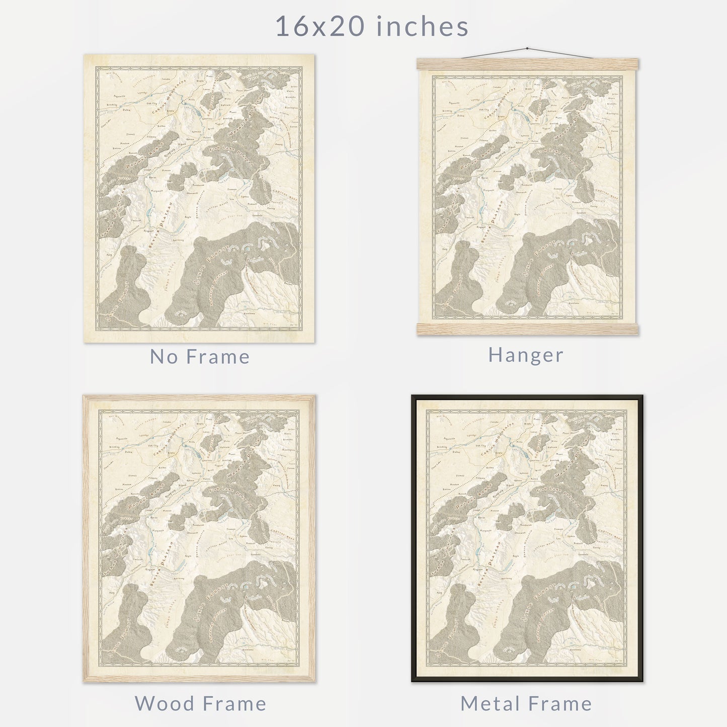 Central Utah Fantasy Map Print