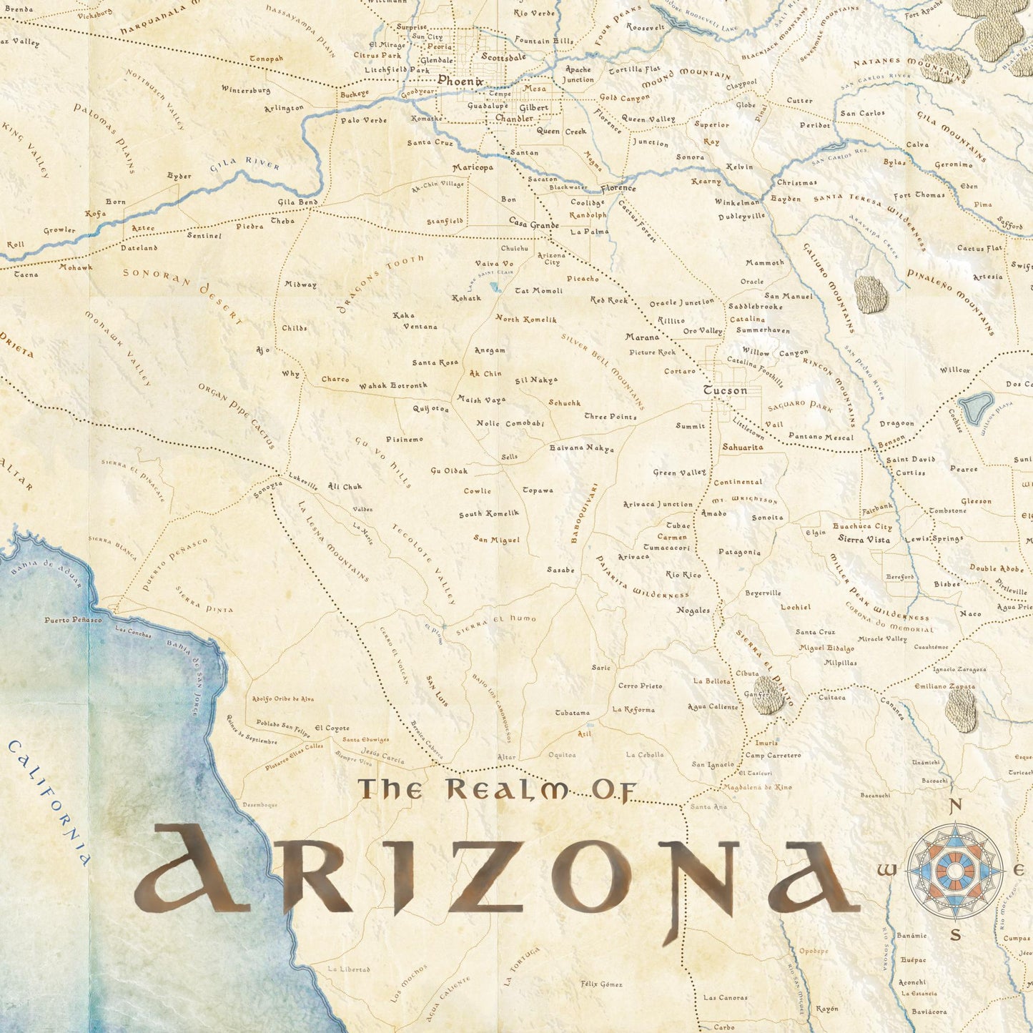 Arizona Fantasy Map Print
