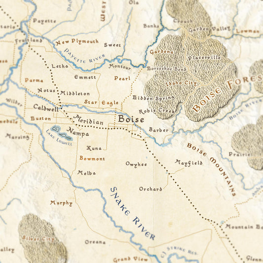 Idaho Fantasy Map Print