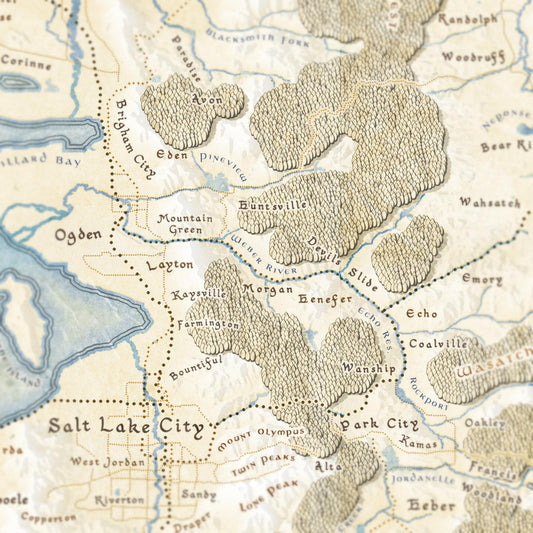 Utah Fantasy Map Print
