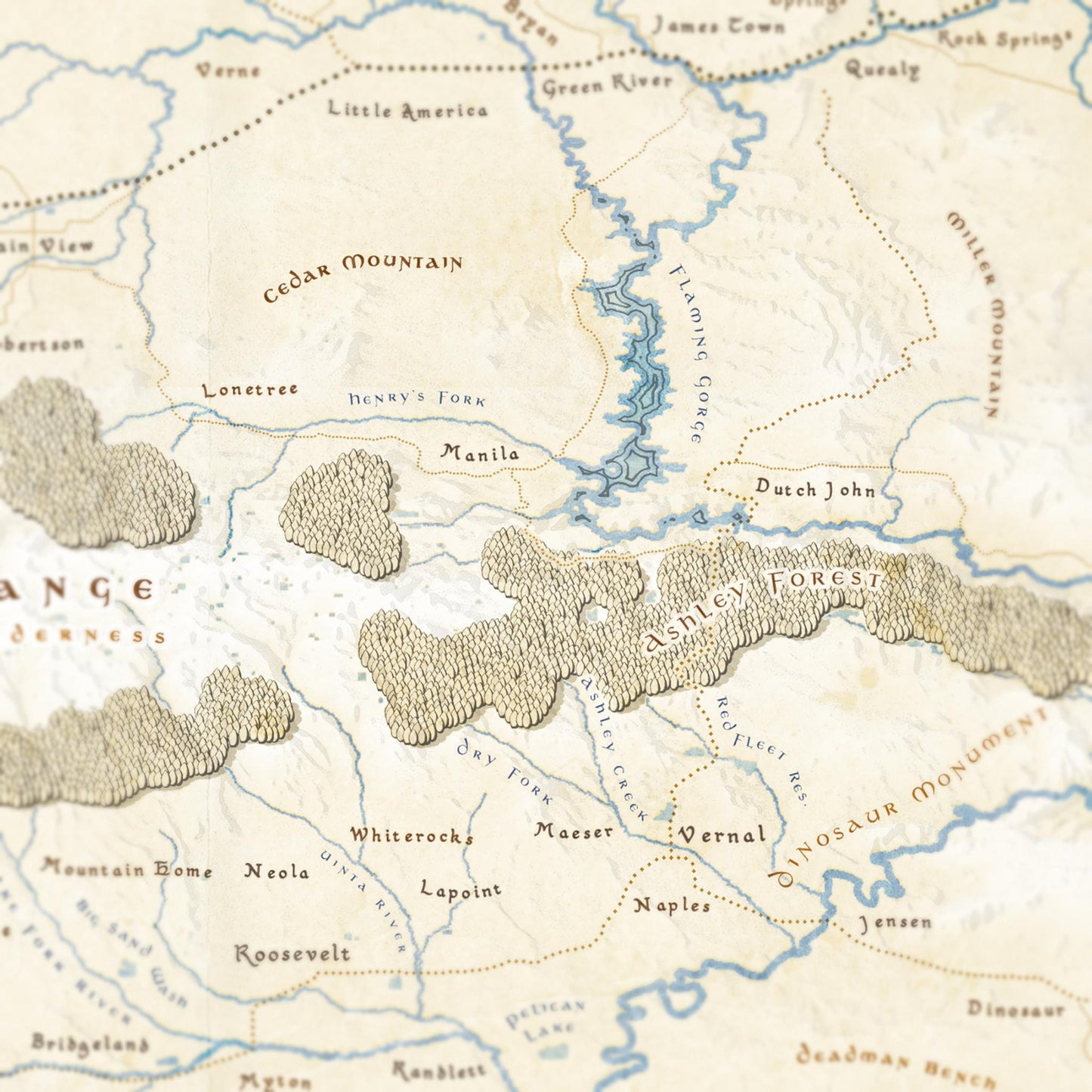 Utah Fantasy Map Print