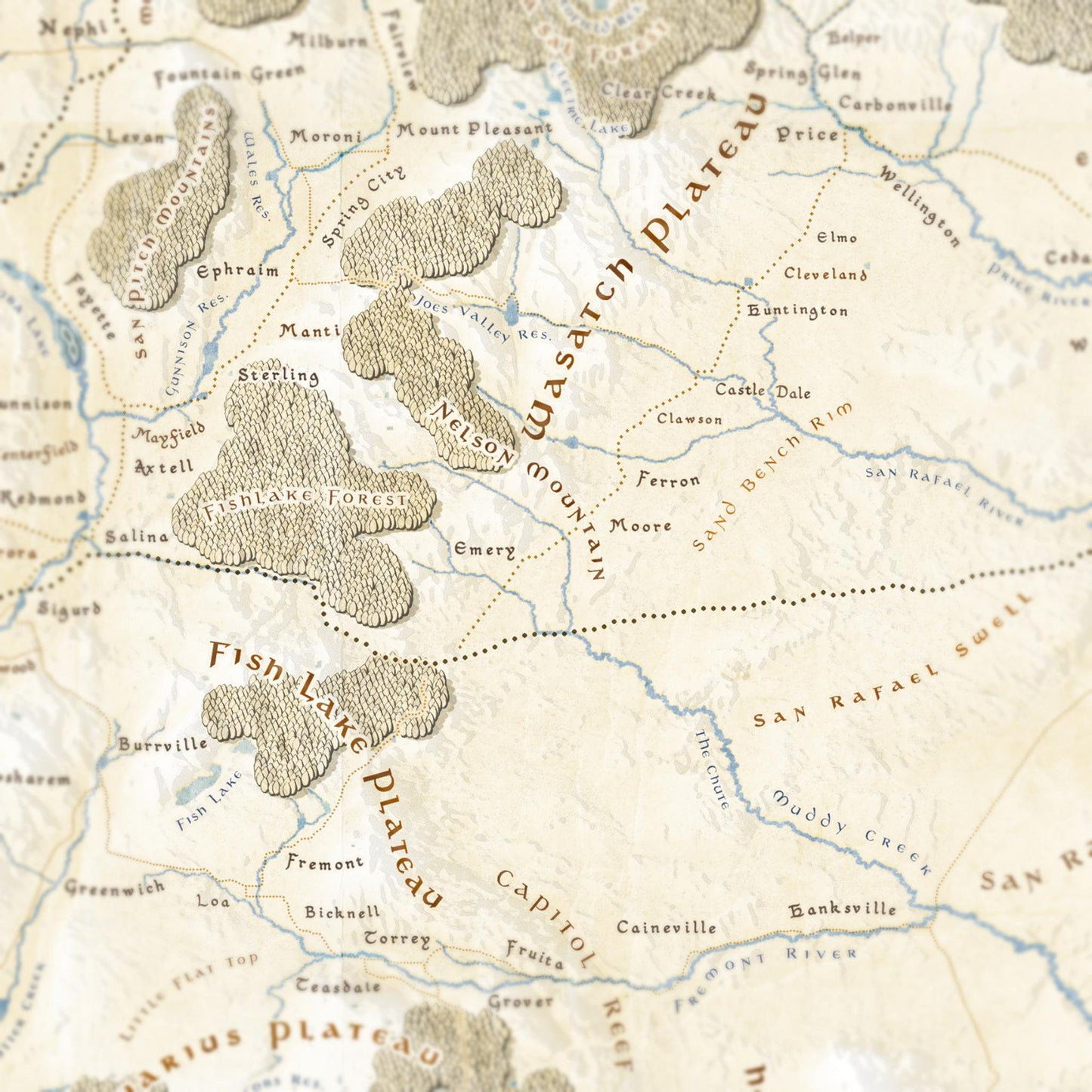 Utah Fantasy Map Print