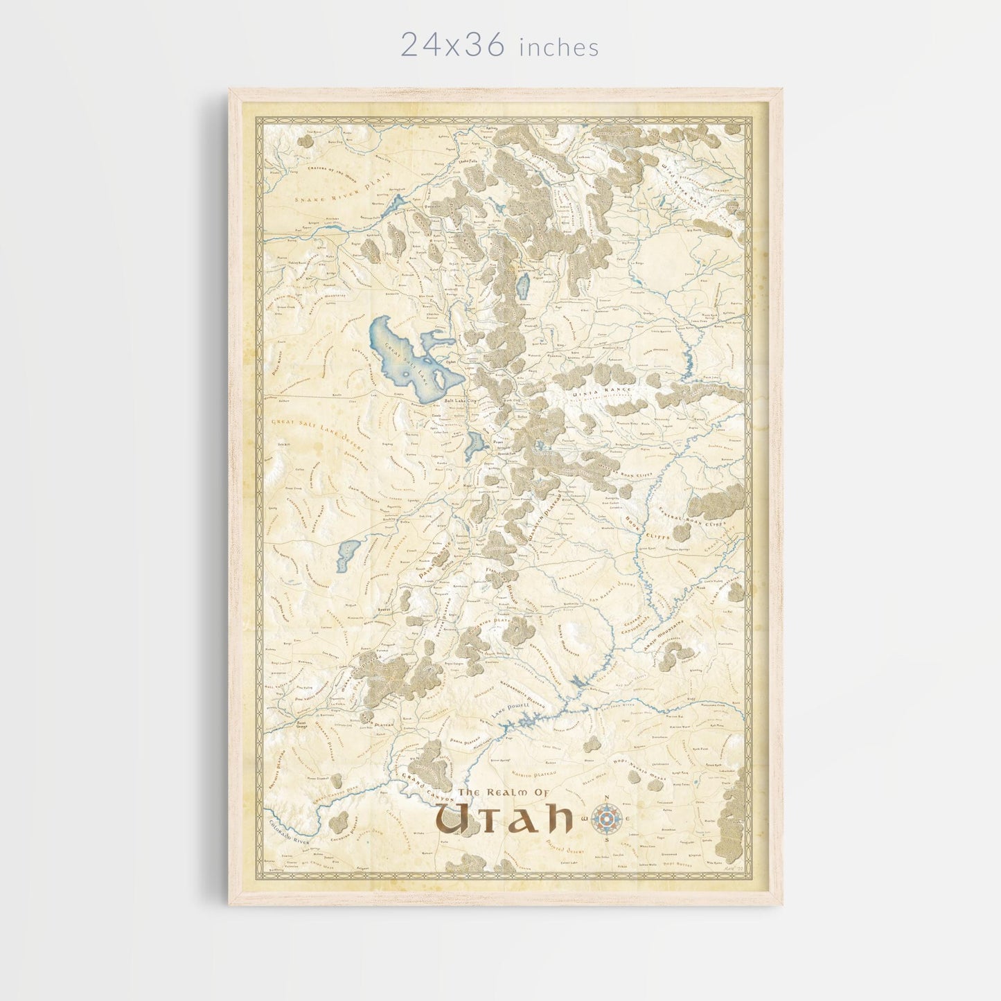 Utah Fantasy Map Print