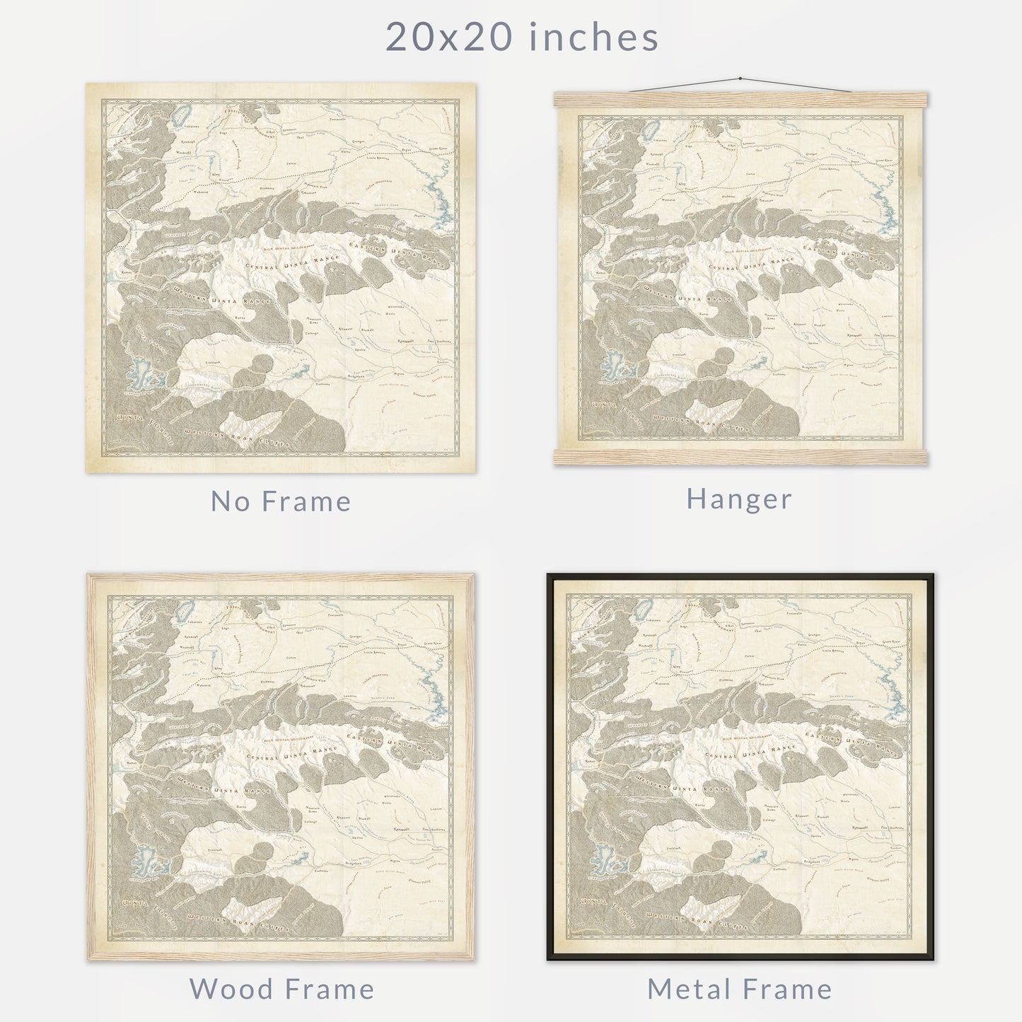 Northeast Utah Fantasy Map Print