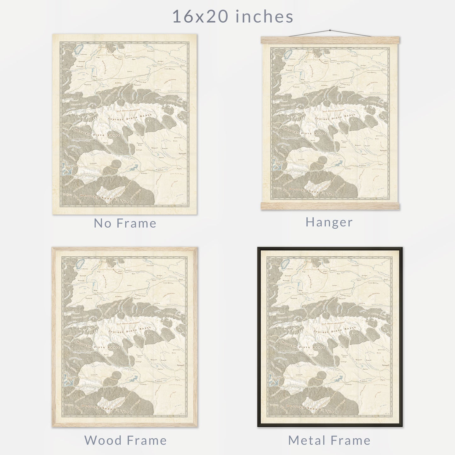 Northeast Utah Fantasy Map Print