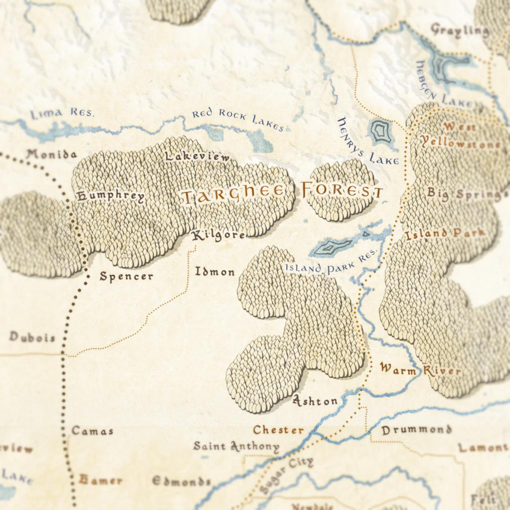 Southeast Idaho Fantasy Map Print
