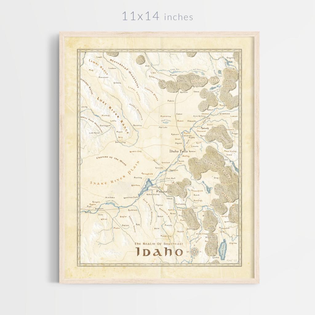 Southeast Idaho Fantasy Map Print
