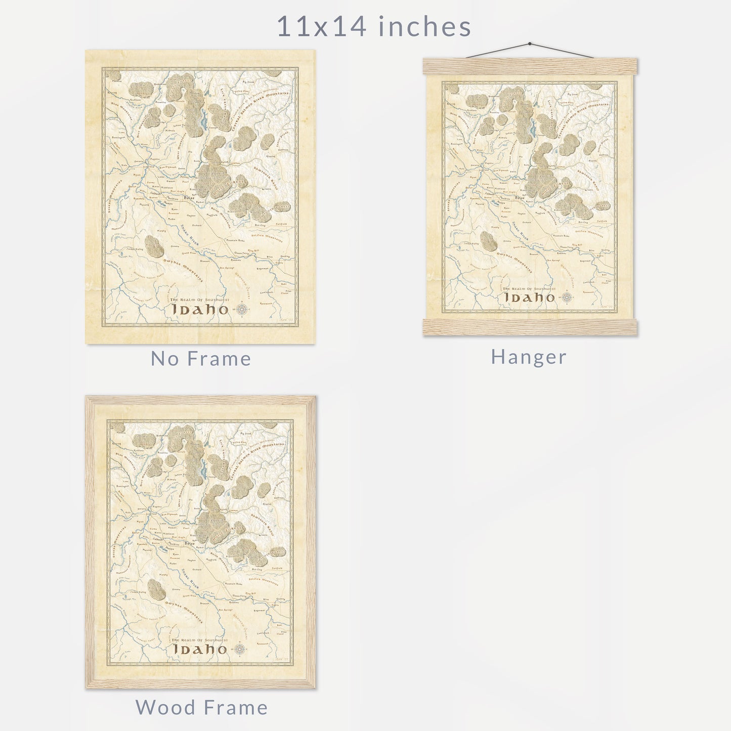 Southwest Idaho Fantasy Map Print