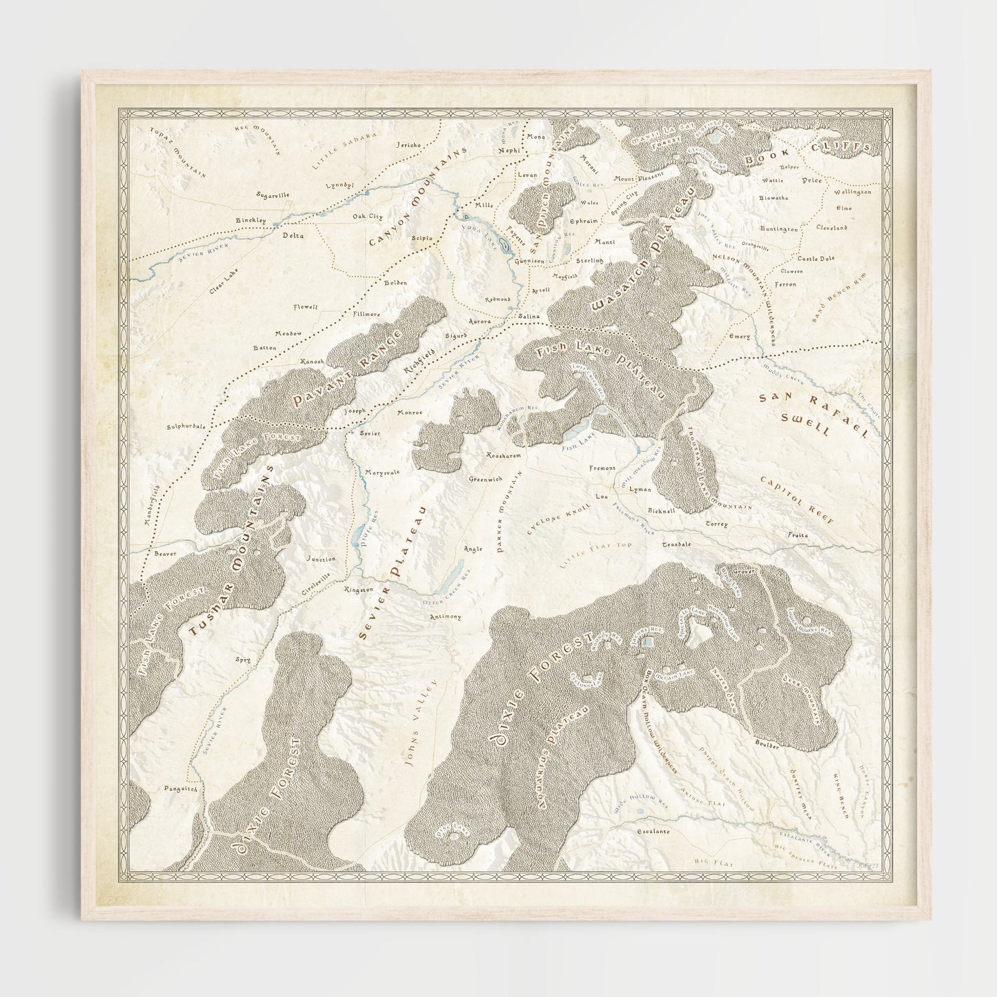 Central Utah Fantasy Map Print