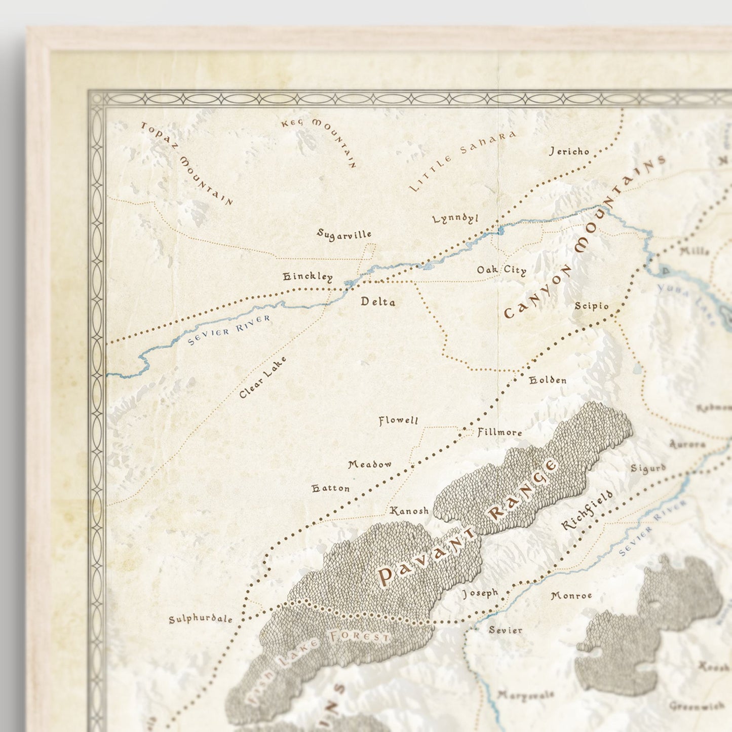 Central Utah Fantasy Map Print