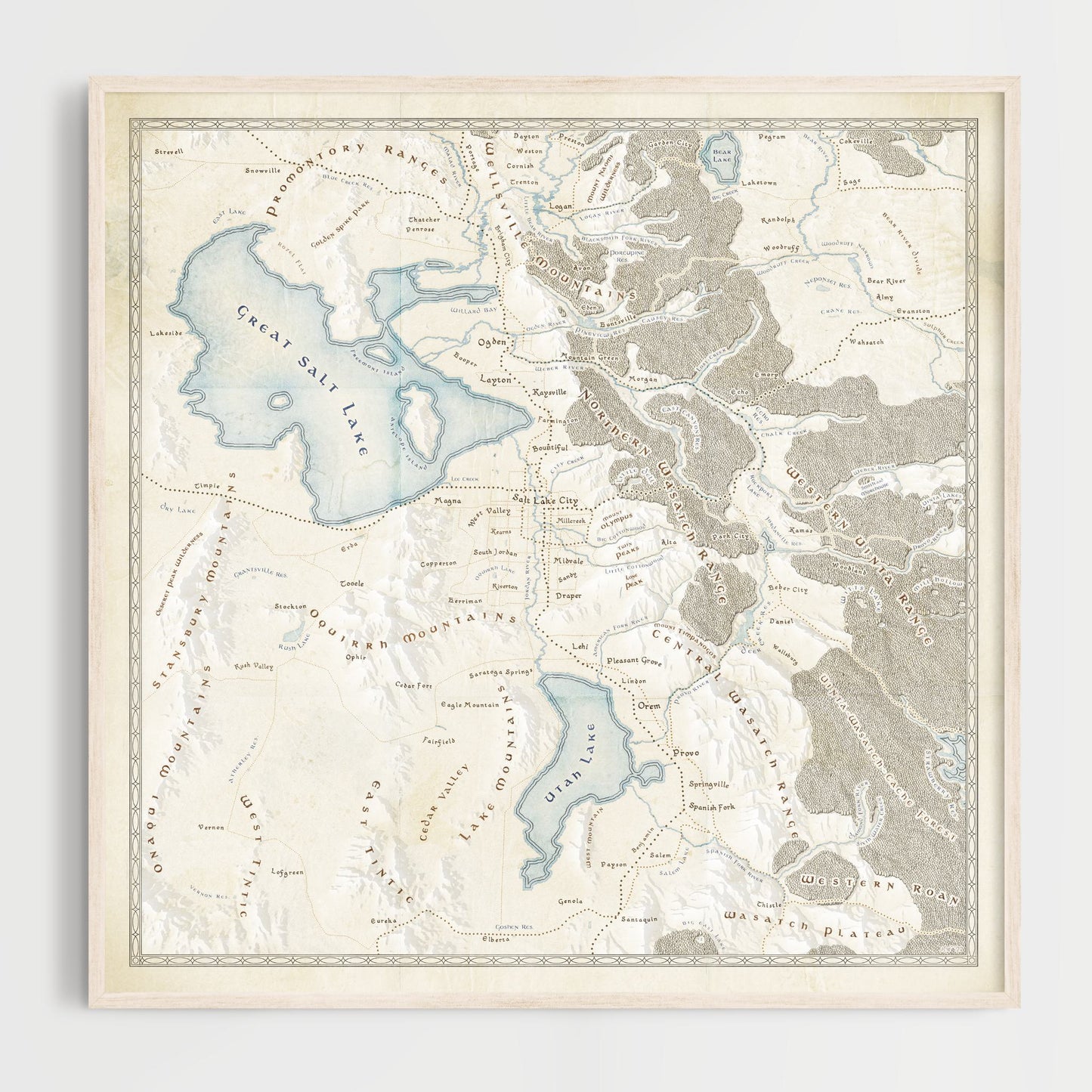 Northern Utah Fantasy Map Print