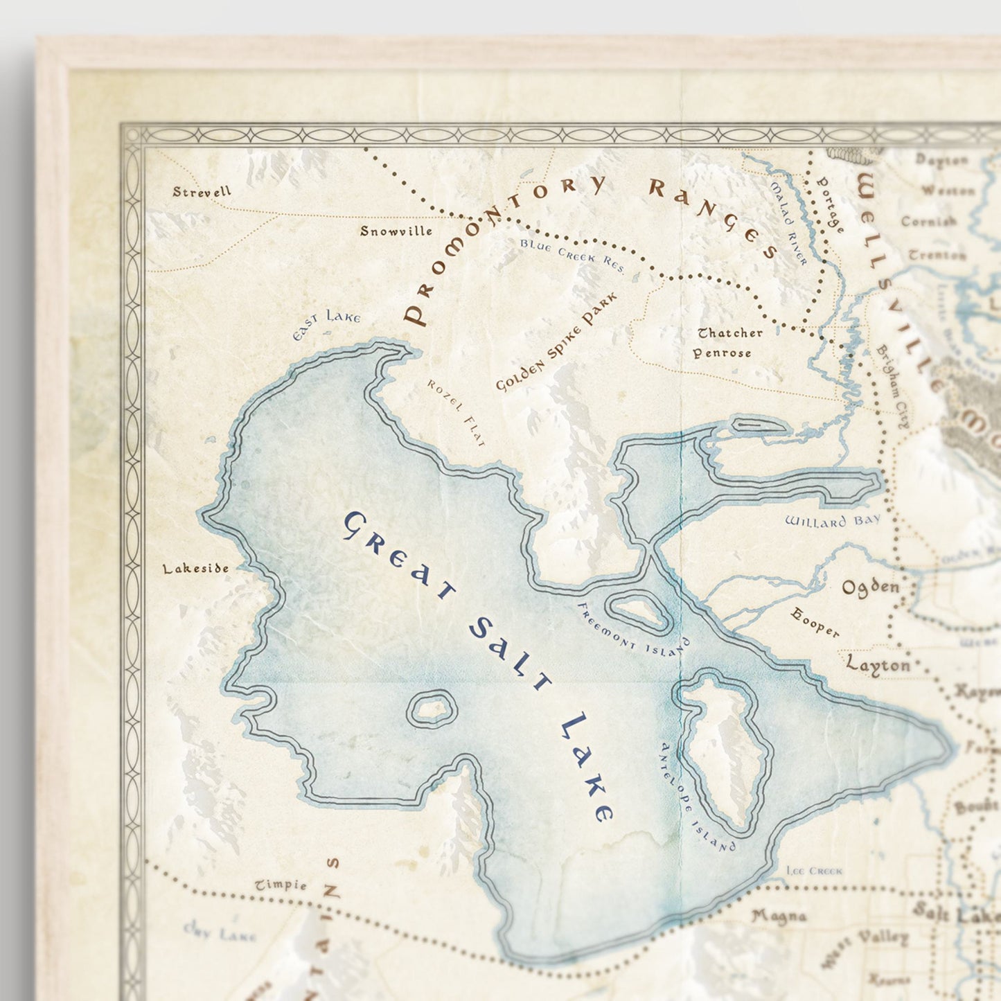 Northern Utah Fantasy Map Print