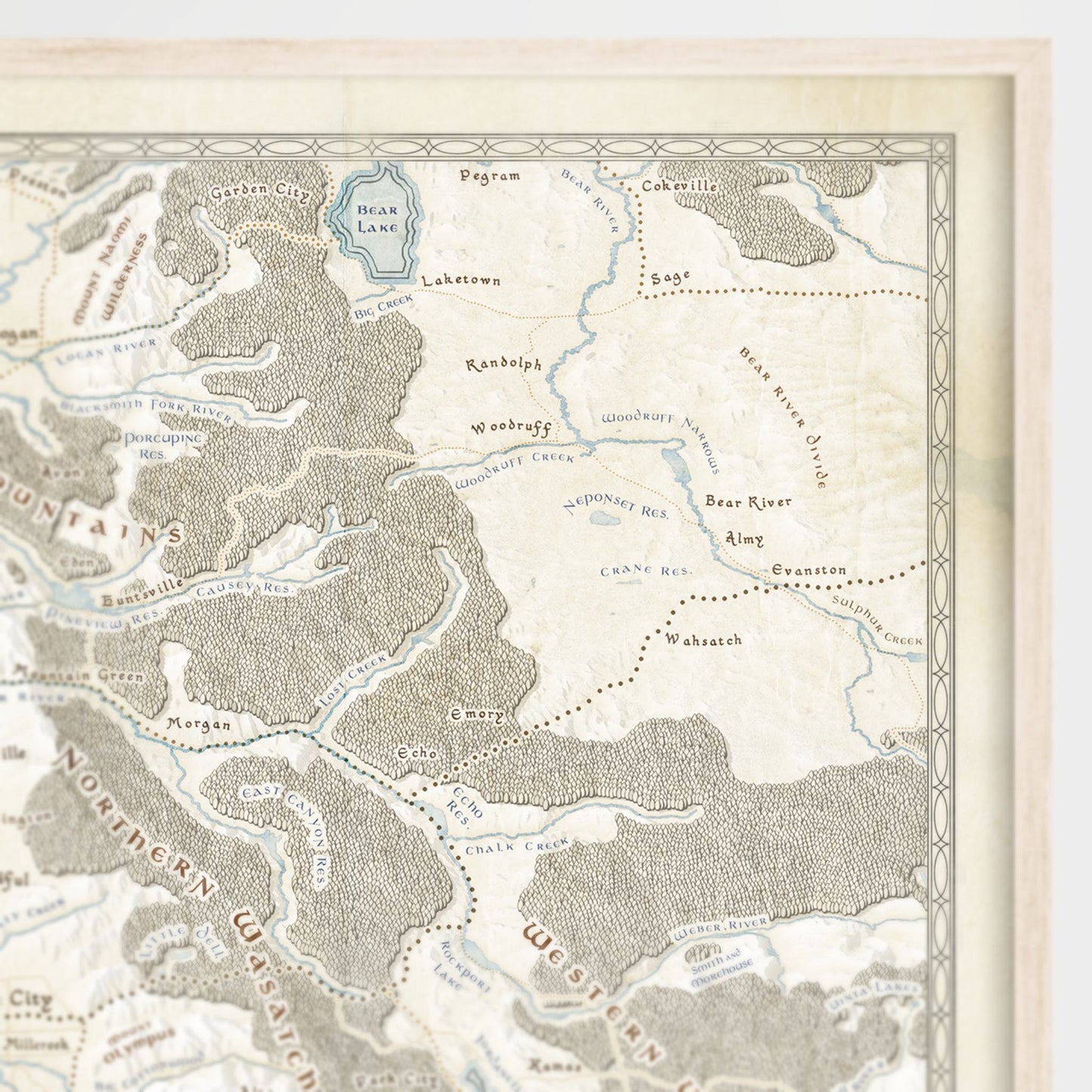 Northern Utah Fantasy Map Print