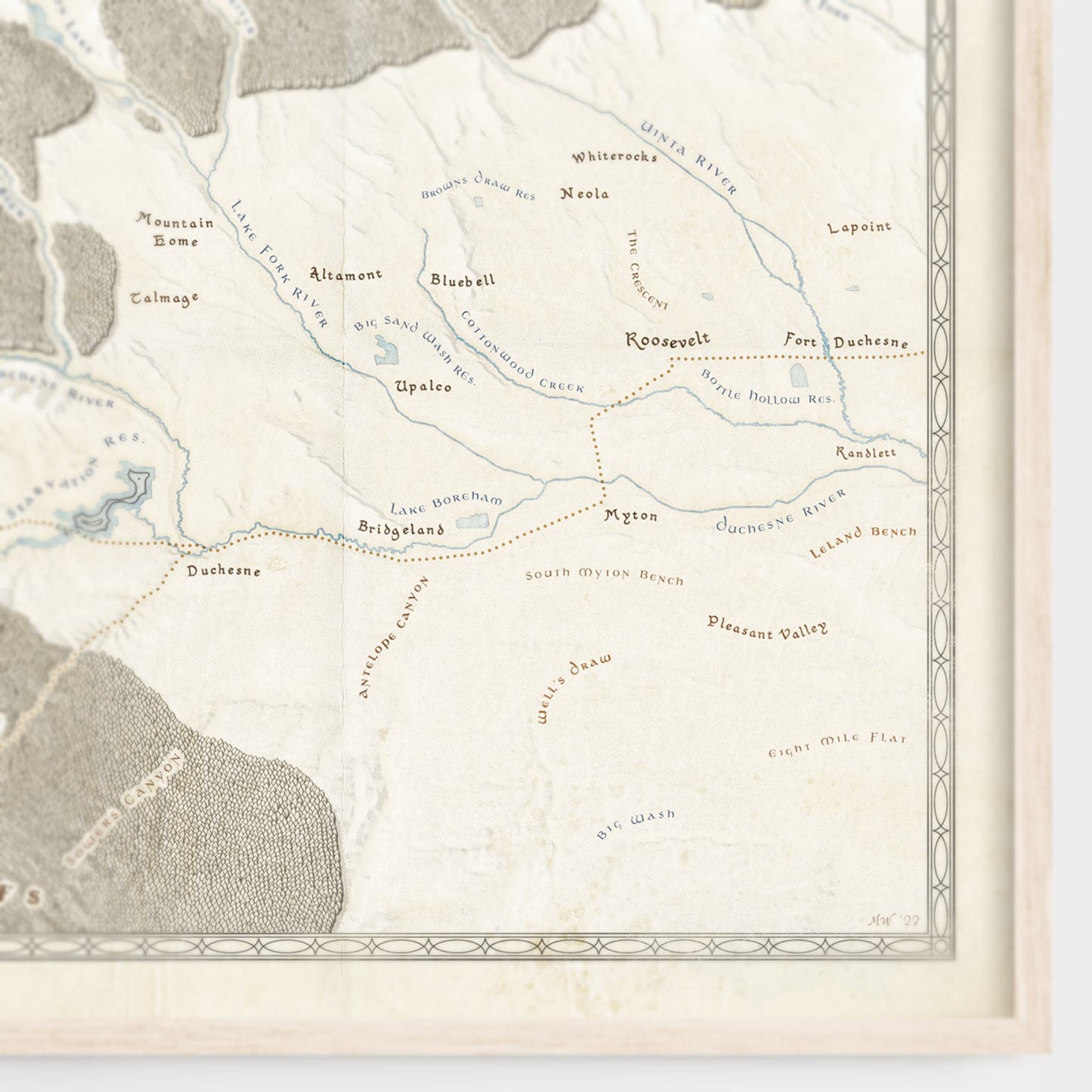 Northeast Utah Fantasy Map Print