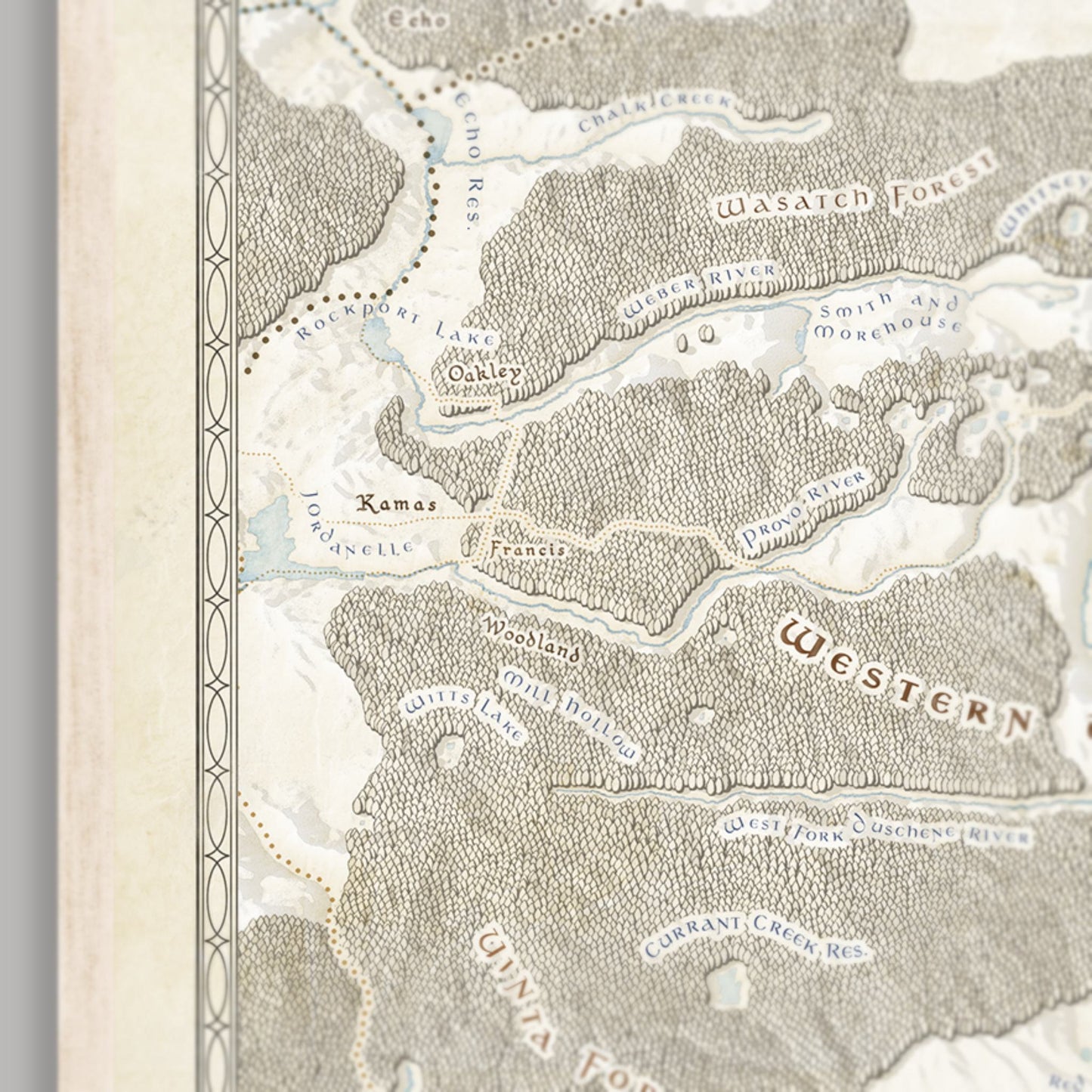 Northeast Utah Fantasy Map Print