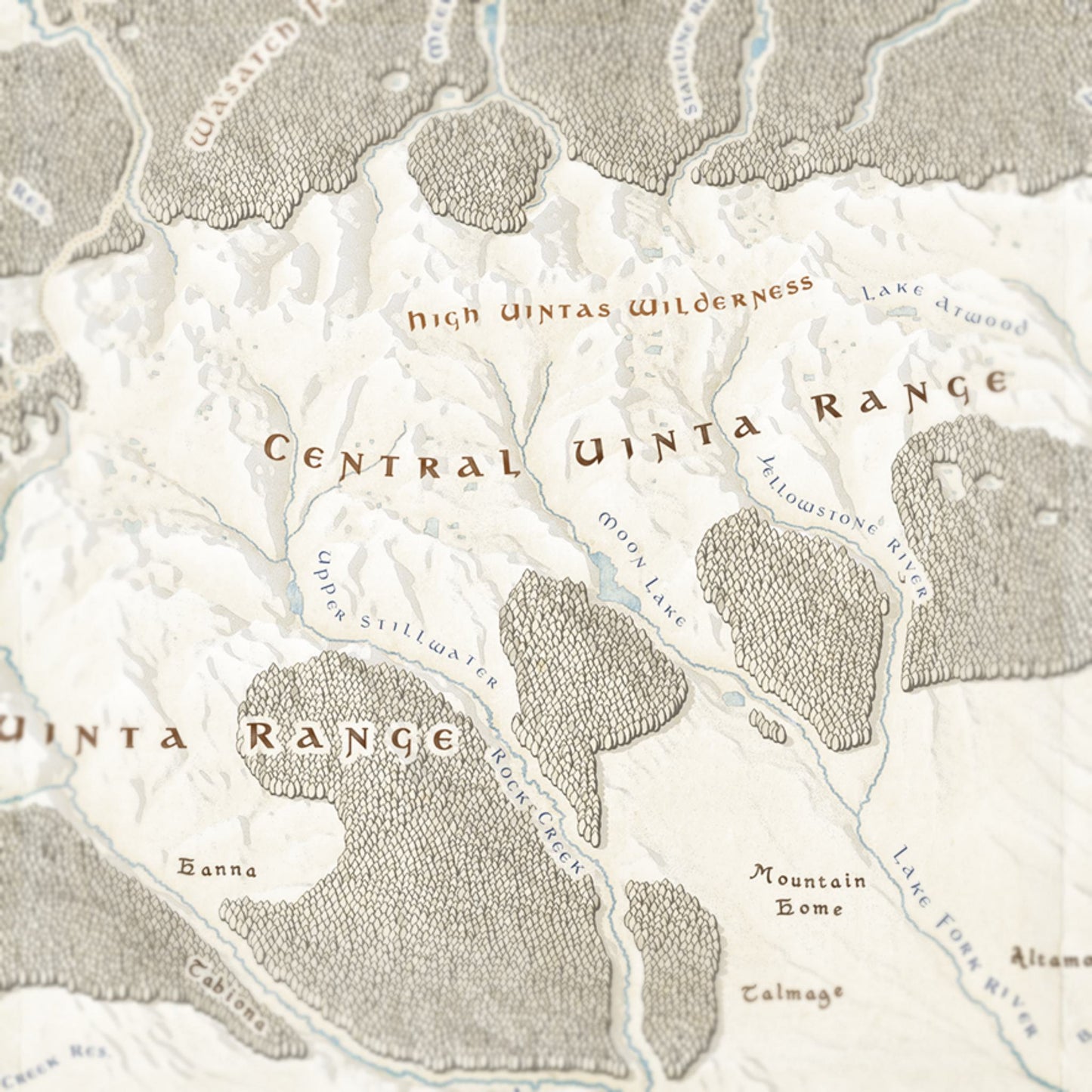 Northeast Utah Fantasy Map Print