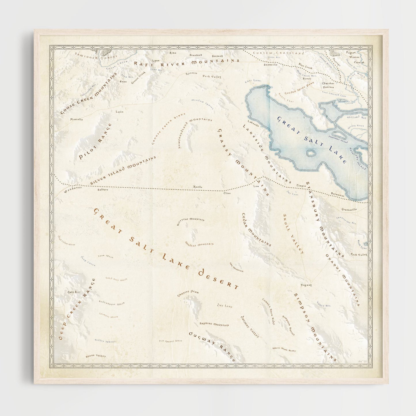 Northwest Utah Fantasy Map Print