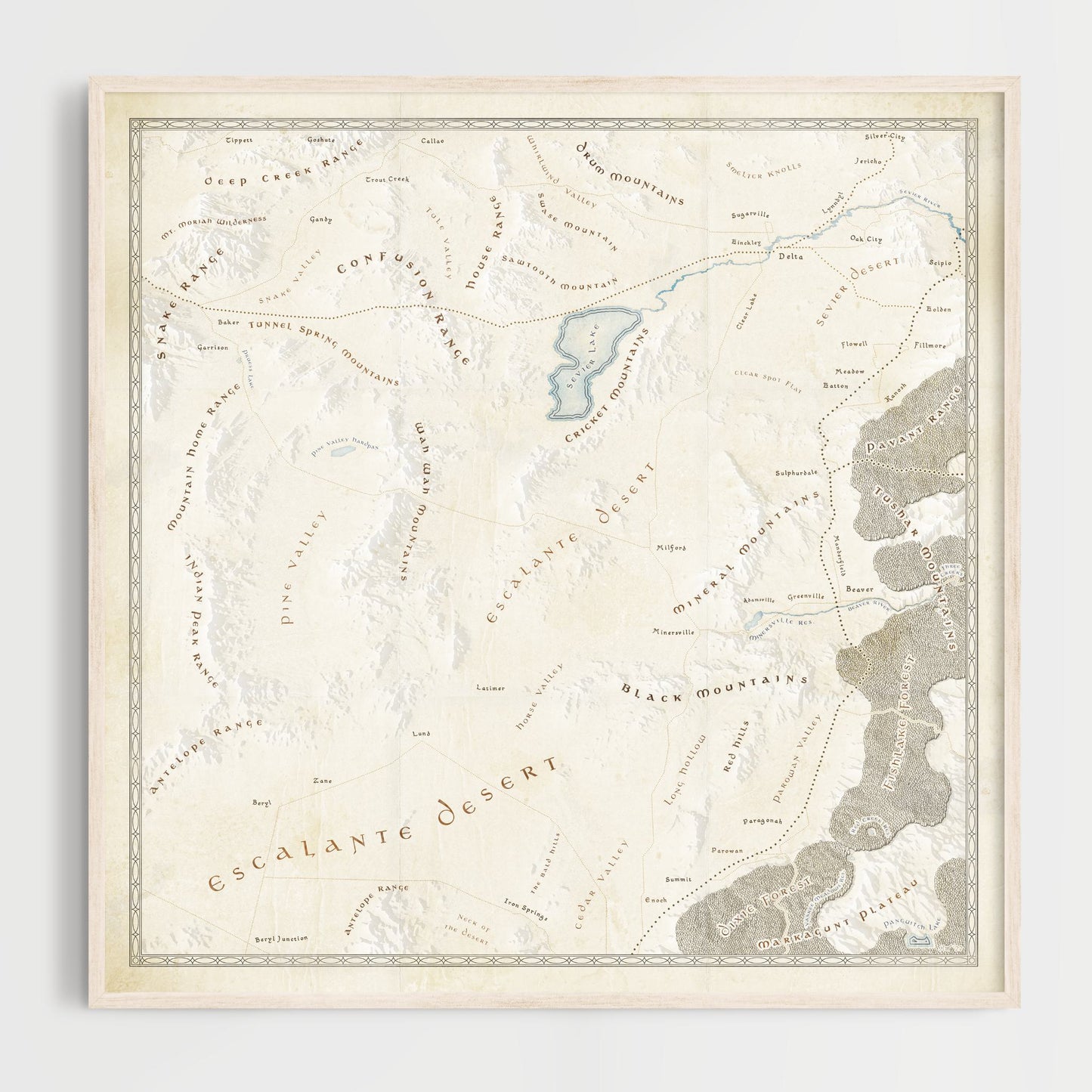 Western Utah Fantasy Map Print