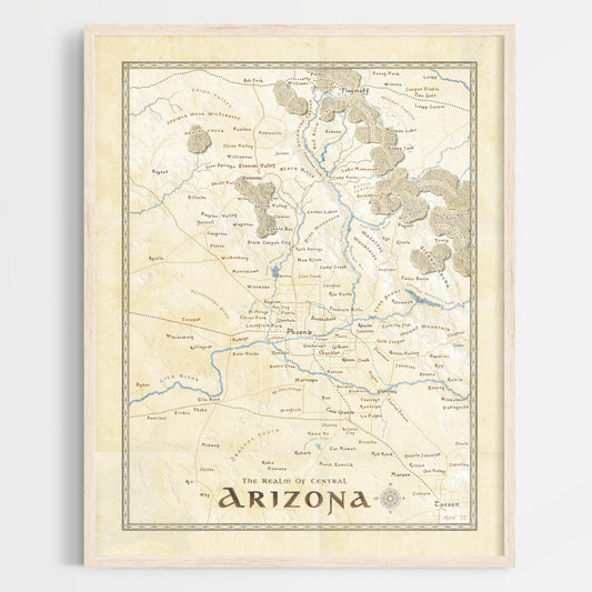 Central Arizona Fantasy Map Print