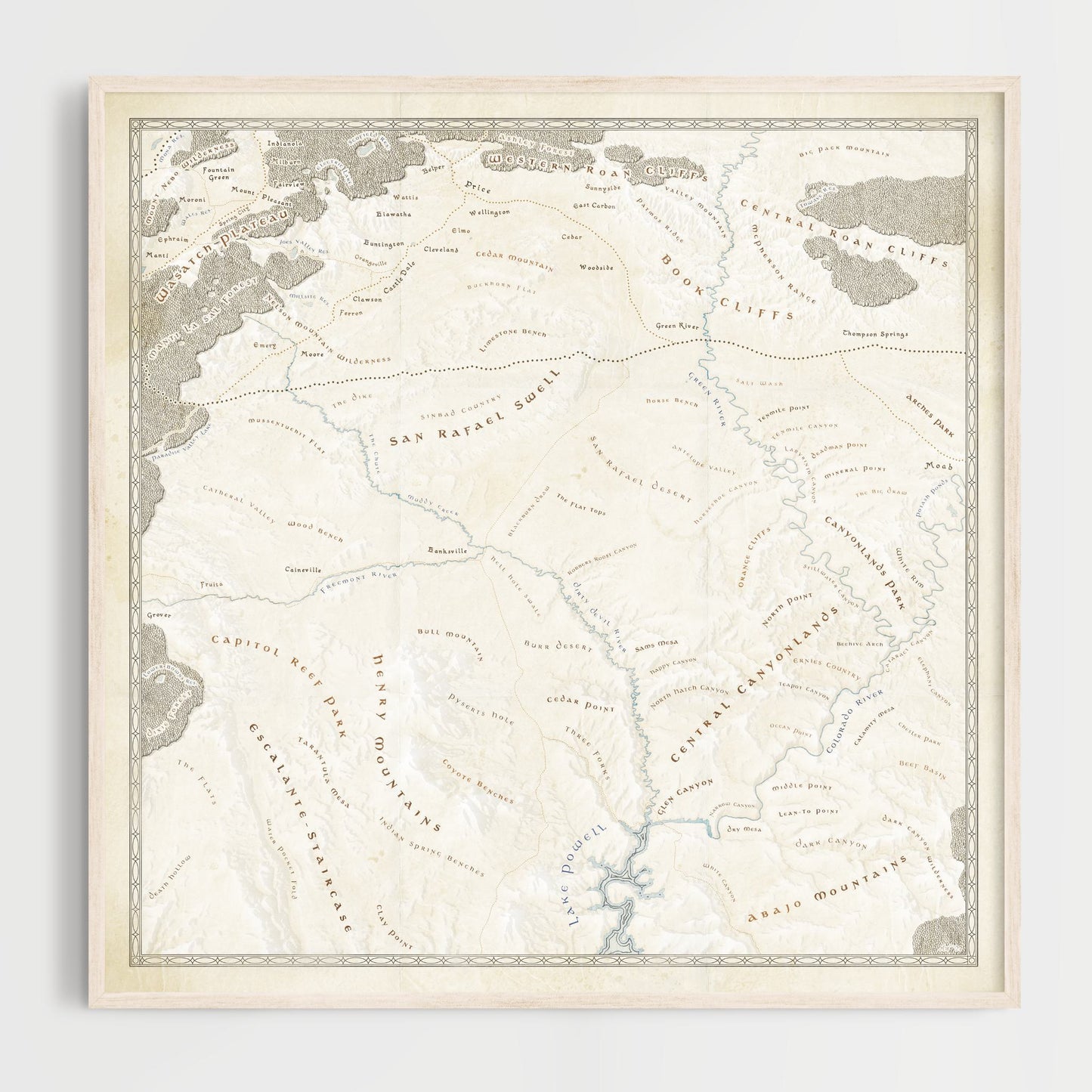 Eastern Utah Fantasy Map Print