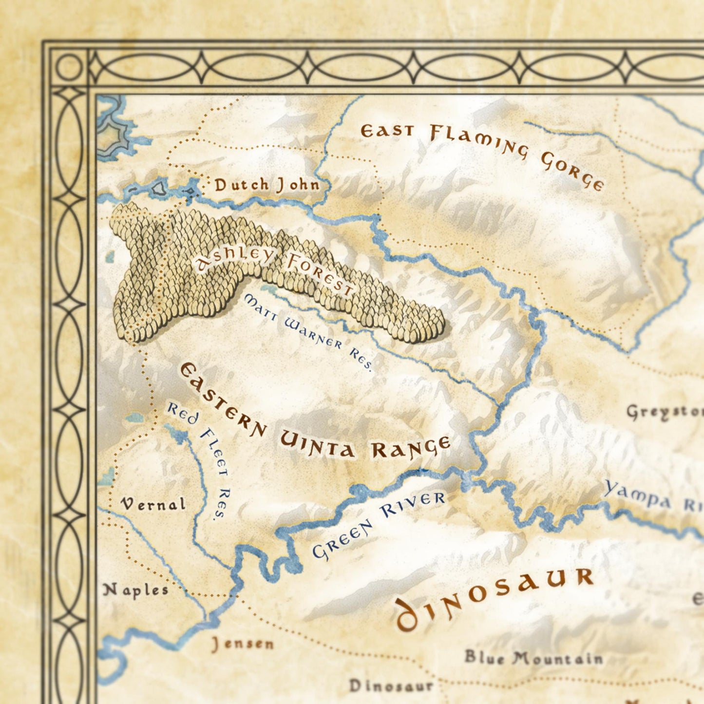 Colorado Fantasy Map Print