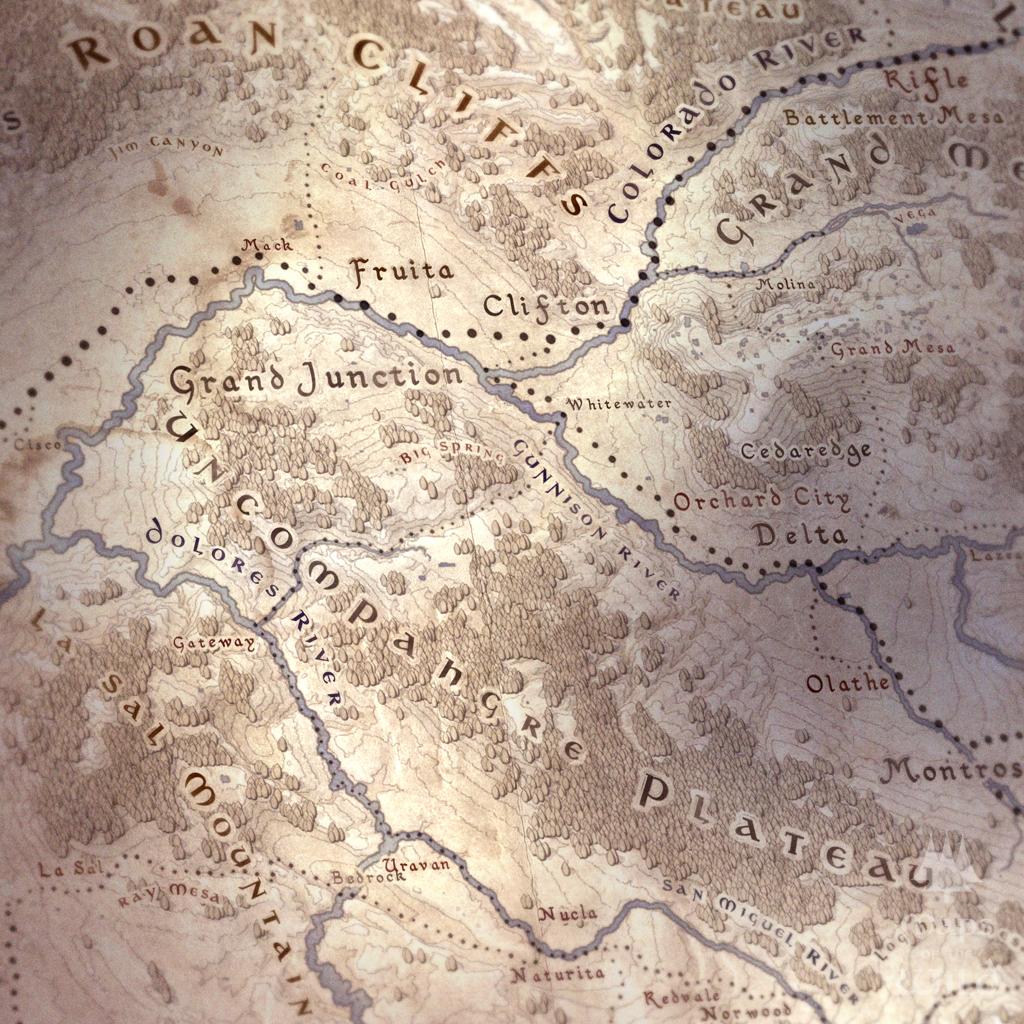 Colorado wall map done in fantasy art style for home and office decor.