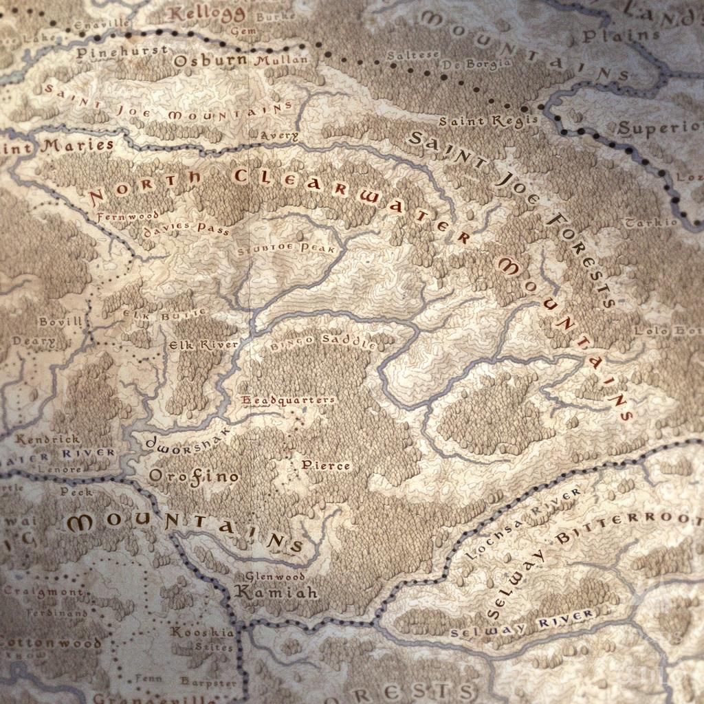 Idaho wall map done in fantasy art style for home and office decor.