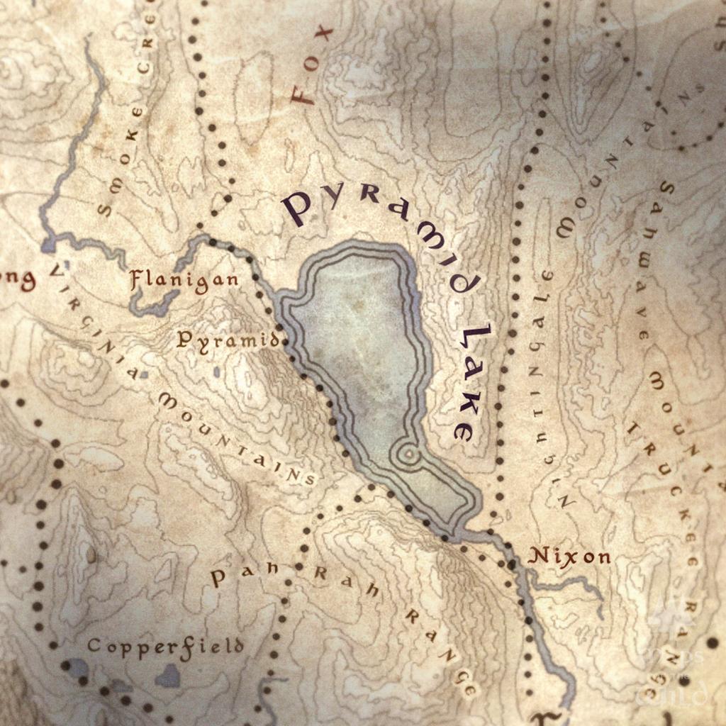 Nevada wall map done in fantasy art style for home and office decor.