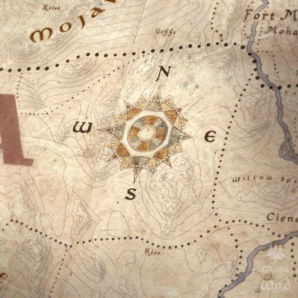 Nevada wall map done in fantasy art style for home and office decor.