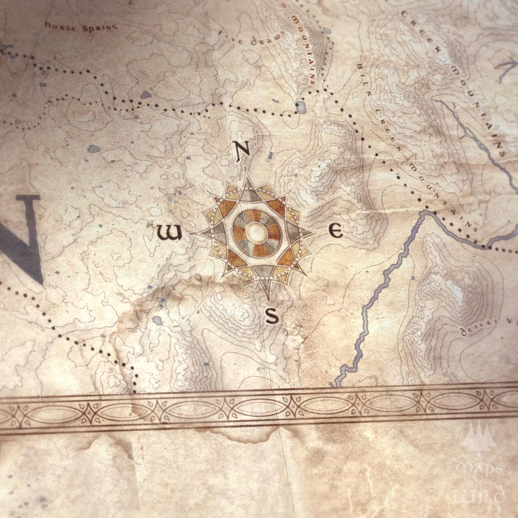 Oregon wall map done in fantasy art style for home and office decor.