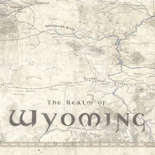 Wyoming Fantasy Map Print