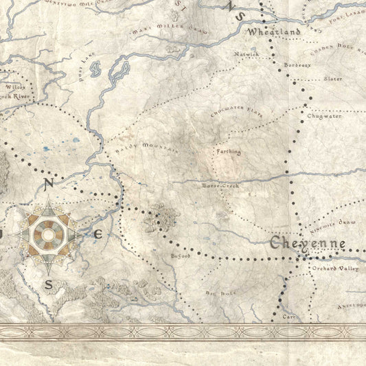 Wyoming Fantasy Map Print