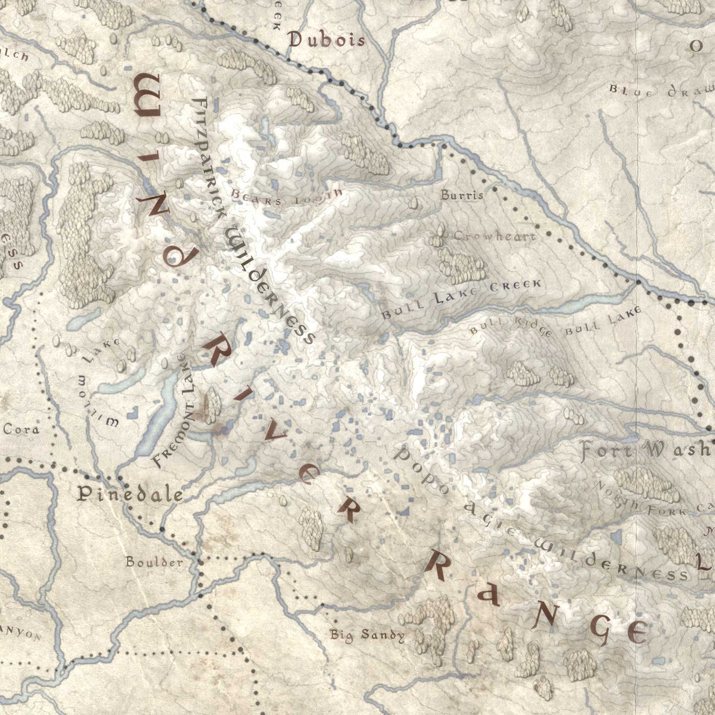Wyoming Fantasy Map Print