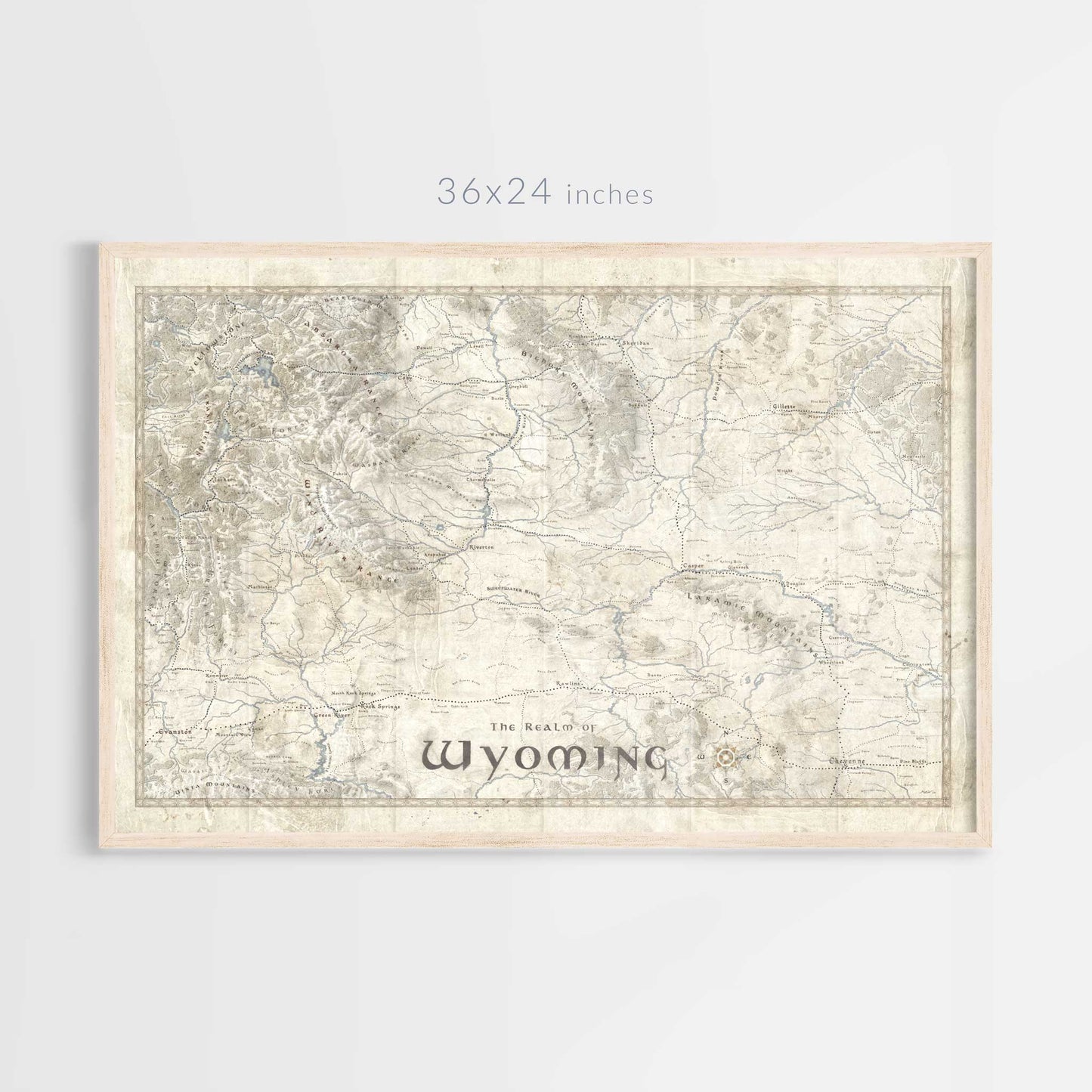 Wyoming Fantasy Map Print