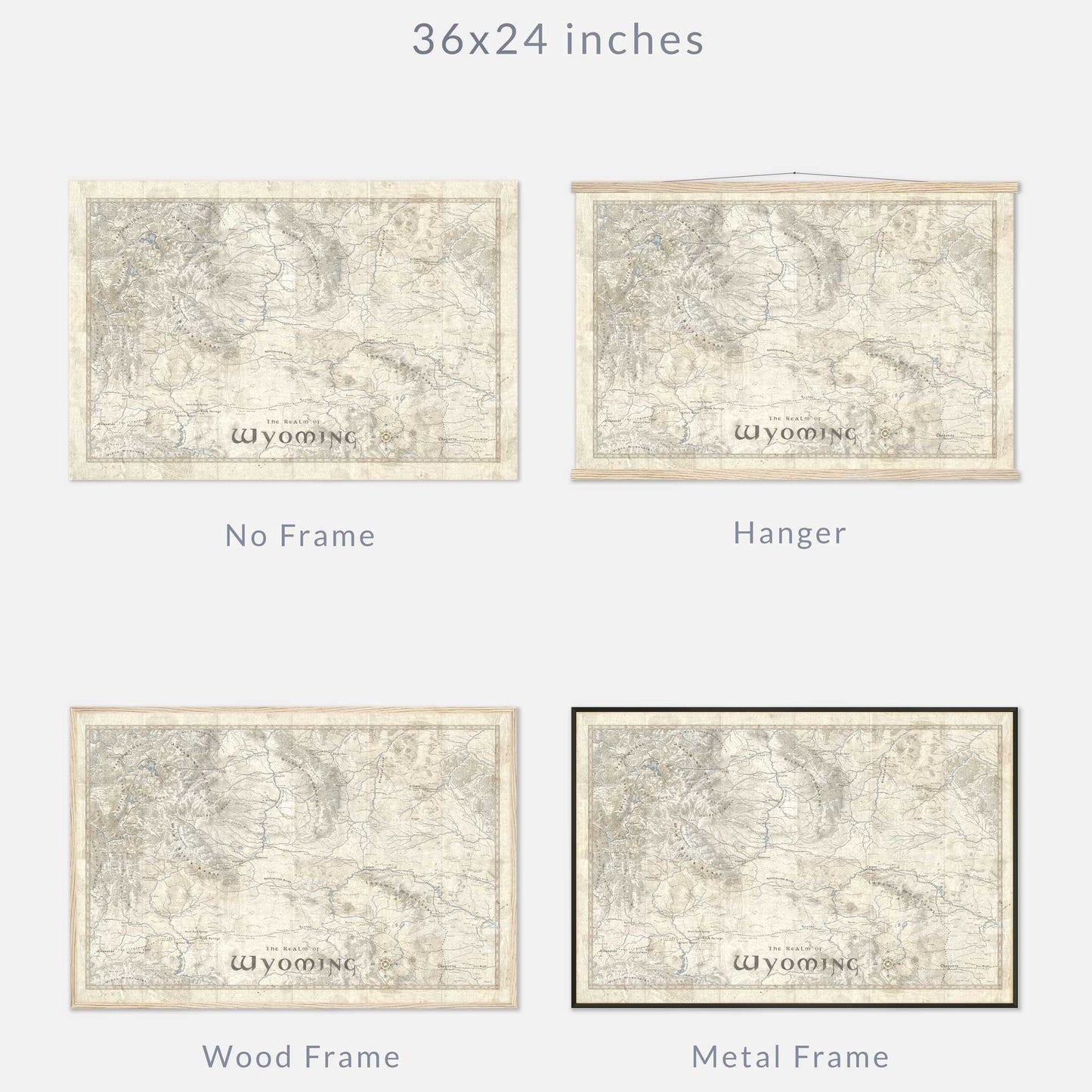 Wyoming Fantasy Map Print