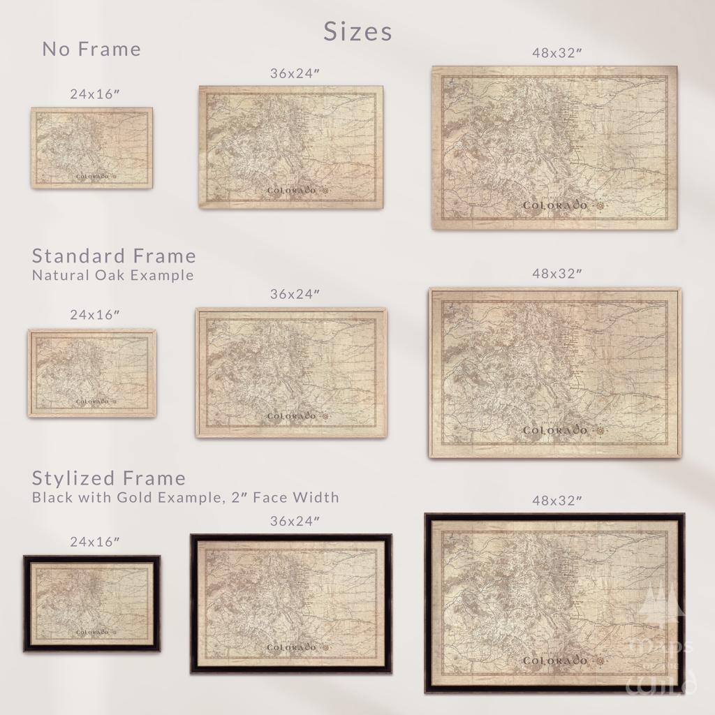 Wyoming wall map done in fantasy art style for home and office decor.