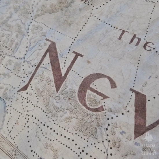 Nevada wall map done in fantasy art style for home and office decor.