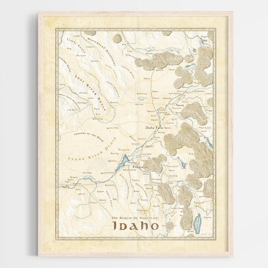 Southeast Idaho Fantasy Map Print