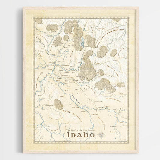 Southwest Idaho Fantasy Map Print