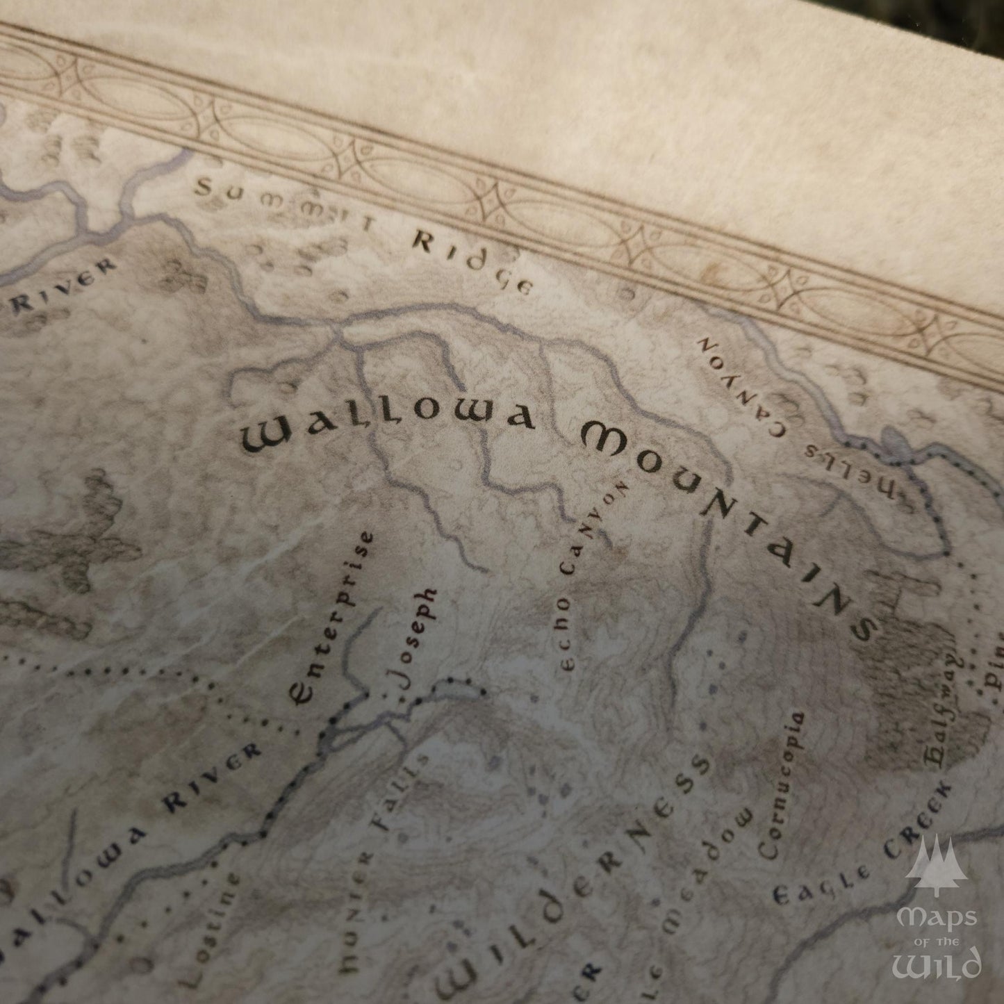 Washington wall map done in fantasy art style for home and office decor.