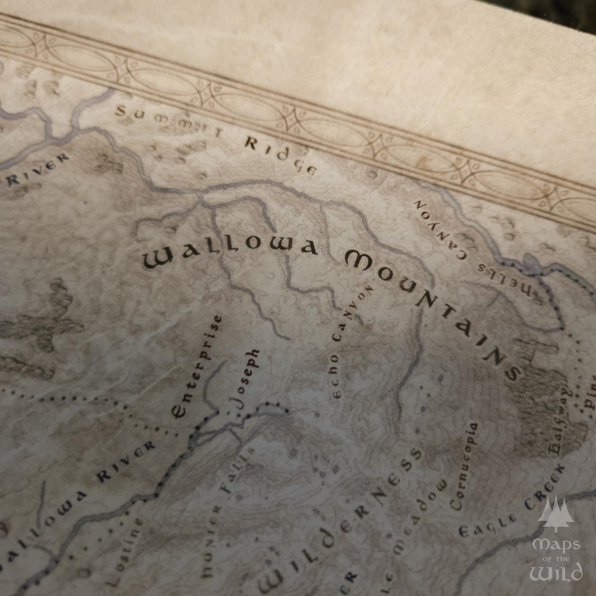 Washington wall map done in fantasy art style for home and office decor.