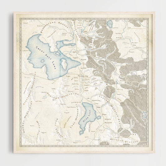 Northern Utah Fantasy Map Print
