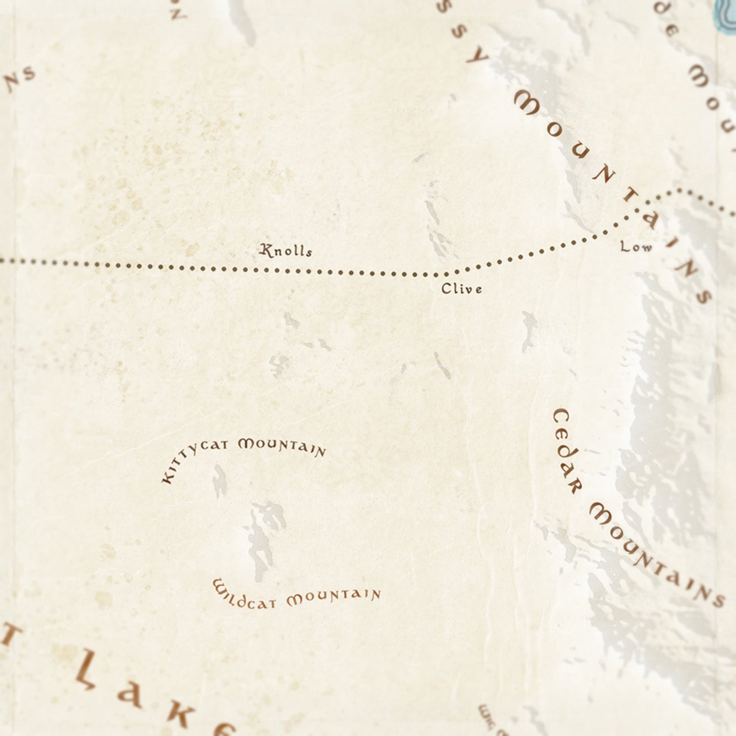 Northwest Utah Fantasy Map Print